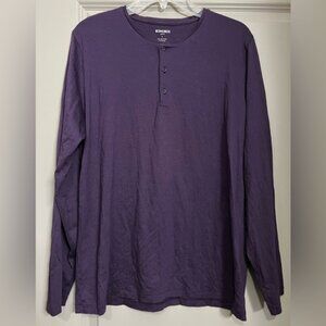 Bonobos Slim Fit Pima Performance Long Sleeve Henley | Purple | Size Large